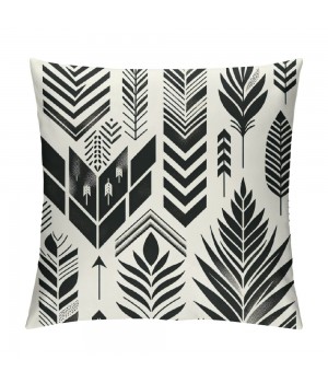 Ulloord Decorative pillow Covers Black&nbsp;Modern Geometric Throw pillow Cover Cushion Case Arrow Wave Pattern pillowcase for Sofa Couch Indoor Outdoor Home Decor&nbsp;,Black Gray