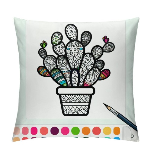 Ulloord  Tropical Plant Throw pillow Covers Watercolor Cactus Print Farmhouse Home Decor pillow Cover Super Soft Square White Background&nbsp;pillowcase Cushion Cover