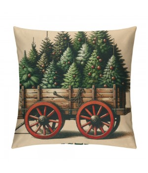 &nbsp;Christmas Decorative pillow Covers&nbsp;Christmas Trees with pillow Case Wood Background Merry Christmas Quote pillowcase Decor 