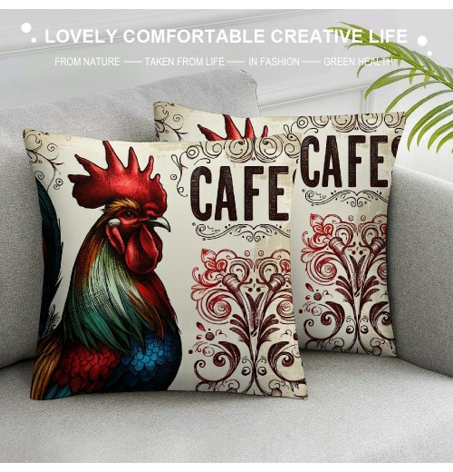 Throw pillow Cover Vintage &nbsp; Pattern Decorative Farmhouse pillowcase Red&nbsp;Figure Cushion Cover pillow Case for Home Sofa Decor