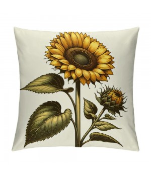 Ulloord Vintage Garden Theme&nbsp;Farmhouse Throw pillow Covers Yellow Sunflower Euro pillow Covers pillowcase Cushion Cover Home Garden Couch Bedroom