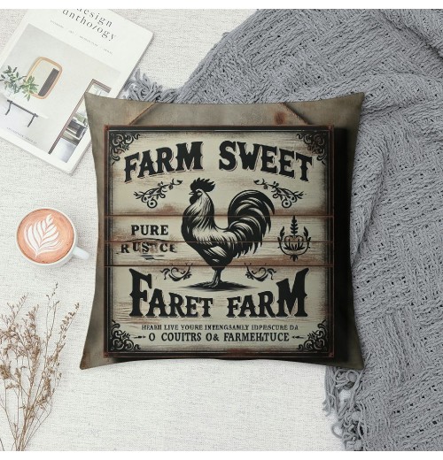  Farmhouse pillow Covers Vintage Wood Background Animal Decor Rustic pillow Case Farm Sweet Farm Lettering Cushion Cover Decor Sofa