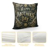 Ulloord Happy Mother's Day pillow Covers Flower Print&nbsp;Decorative pillow Covers Black Cushion Cover for Mother' Day Party Home Decor pillowcase