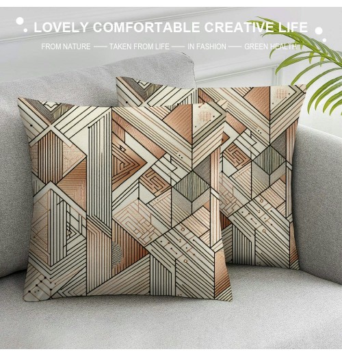 Ulloord &nbsp; Throw pillow Covers pillow Case&nbsp;Geometric Figure Decorative pillow Covers Square Math Theme Cushion Cover Home Decor for Sofa Bed