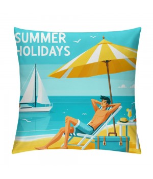  Summer Throw pillow Covers Quote Words pillow Cover Sea Beach&nbsp; Fruit Decorative pillow Case Cushion Cover Beach Theme