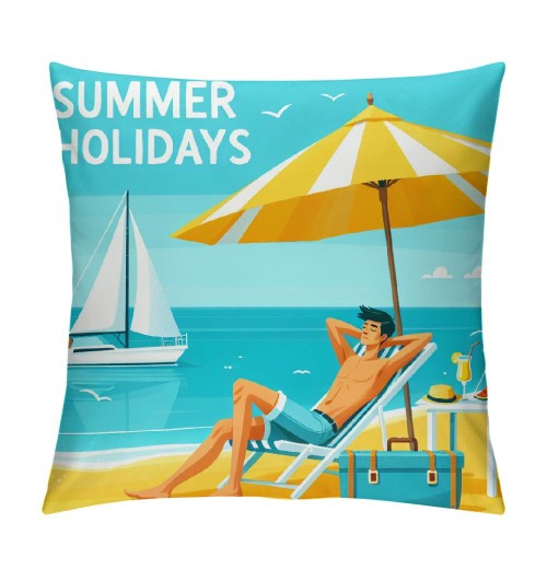  Summer Throw pillow Covers Quote Words pillow Cover Sea Beach&nbsp; Fruit Decorative pillow Case Cushion Cover Beach Theme