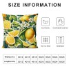 Ulloord  Decorative pillow Covers Summer Tropical Fresh Lemon Pattern with Green Leaves Throw pillow Case Super Soft Yellow Fruits Outdoor Decor Cushion Cases Cover for Sofa Bed