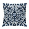 Ulloord  Throw pillow Covers Blue Irregular Flower Pattern Decorative pillow Case Square Cushion Cover Home Decor Sofa Bed Tile Style pillowcase