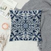 Ulloord  Throw pillow Covers Blue Irregular Flower Pattern Decorative pillow Case Square Cushion Cover Home Decor Sofa Bed Tile Style pillowcase