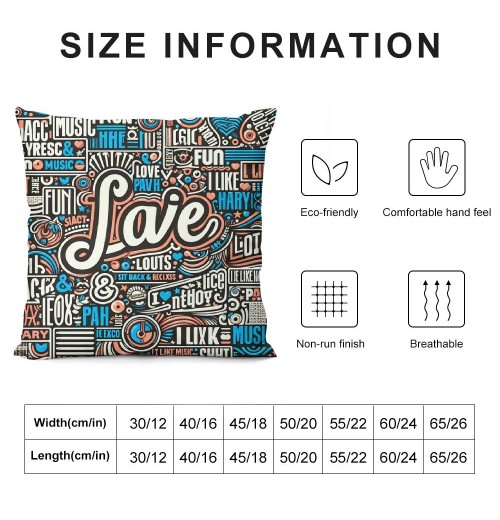  I Like Love Decorative pillow Covers Quote Throw pillow Case Cushion Cover Square Couch Decor Cushion pillowcase