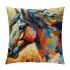  Oil Painting Throw pillow Cover Color Horse Pattern Decorative pillow Covers Square Outdoor Home Cushion Case Cover for Sofa