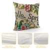 Ulloord  Hello Spring Quote Throw pillow Covers Plant with Flower Decorative pillow Cover pillowcase Colorful Cushion Cover