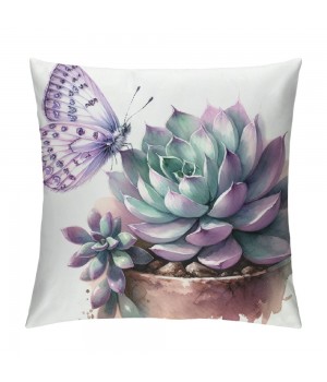  Oil Painting Tropical Plant pillow Cover Green Succulent with&nbsp; Decorative Cushion Case Cover Square pillow Case