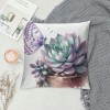  Oil Painting Tropical Plant pillow Cover Green Succulent with&nbsp; Decorative Cushion Case Cover Square pillow Case