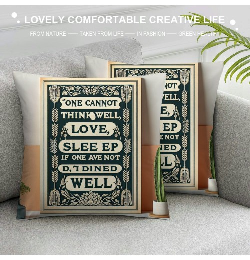 Ulloord  Retro&nbsp;Wood Grain&nbsp;Spoon&nbsp;pillow Covers Farmhouse pillow Case Square Throw Cushion Cover for Home Sofa Car Bedroom 