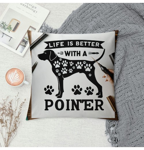 Life is Better with A Decorative Throw pillow Case Cover , Dog Decorations For Home Bedroom Office, Owners , Gift,Dog Lovers Gift