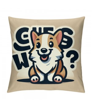 Ulloord Dog Themed pillowcase Decorations for Home, Funny Dog Guess What Throw pillow Cover Double Sided Reversible, Funny Mom Gifts, Pet Dog Lover Gifts