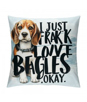 Ulloord Dog Themed pillowcase Decorations for Home, Funny Quote I Just Freaking Love Okay Throw pillow Cover , Dog Lover Gifts, Lover Gifts