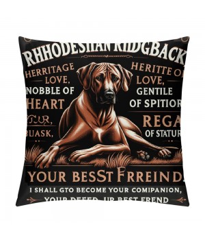 Ulloord Cartoon Rhodesian Ridgeback Heritage of Love Throw pillow Case Cover, Funny Puppy Dog Decorations for Home Bedroom Girls Room Office,Rhodesian Ridgeback Owners Moms Gift,Dog Lovers Gift