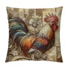 Ulloord  Vintage Farm Farmhouse Animals Throw pillow CoversWhite Rooster&nbsp;Cock Square Throw pillowcase Super Soft&nbsp;Rustic Country Style Poultry Chicken Cushion Covers for Sofa