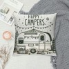 Ulloord  Happy Campers Throw pillow Cover pillow Case Vintage Camper Car Cushion Cover Decorative Home Travel Outdoor pillowcase Decor Sofa Couch Bed Office