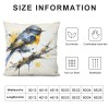 Ulloord Outdoor&nbsp;Birds are Singing&nbsp;On The Tree Accent Farmhouse Decorative Throw pillow Covers Watercolor Lovely Birds pillowcases Super Sof pillow Case for Bed