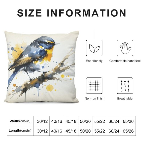 Ulloord Outdoor&nbsp;Birds are Singing&nbsp;On The Tree Accent Farmhouse Decorative Throw pillow Covers Watercolor Lovely Birds pillowcases Super Sof pillow Case for Bed