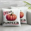 Ulloord  Pumpkin pillows Decorative pillow Case Super Soft Autumn Thanksgiving Decor Deep Pink Pumpkin pillow CoversSquare Welcome Fall Cushion Cover for Home Sofa