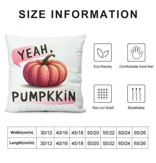 Ulloord  Pumpkin pillows Decorative pillow Case Super Soft Autumn Thanksgiving Decor Deep Pink Pumpkin pillow CoversSquare Welcome Fall Cushion Cover for Home Sofa