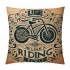 Ulloord  Vintage Black Bicycle Throw pillow Covers Life is Like Riding a Bicycle Lettering Throw pillow Case Cushion CoverRustic pillowcase Outdoor Decor for Sofa