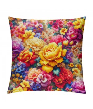 Ulloord  Oil Painting Daisy Flower Throw pillow Cover Outdoor Spring Watercolor Floral with Butterfly Farmhouse Throw Cushion Cover Home Sofa Couch pillow Cases