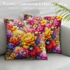 Ulloord  Oil Painting Daisy Flower Throw pillow Cover Outdoor Spring Watercolor Floral with Butterfly Farmhouse Throw Cushion Cover Home Sofa Couch pillow Cases