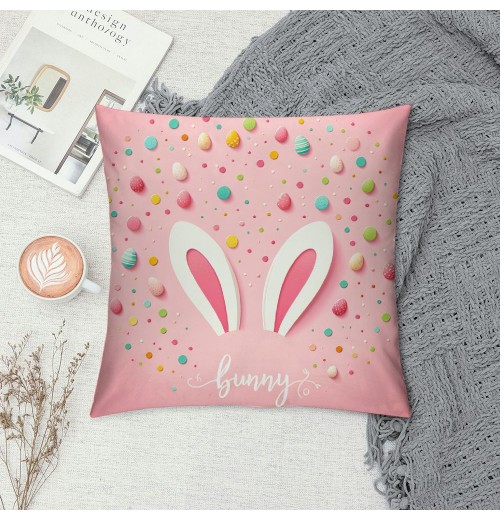  pillow Covers Rabbit Bunny Spring Farmhouse Decorative Throw pillow Cases Blue Pink Cushion Cover for Kids Room Couch Home Decor