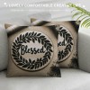 Ulloord &nbsp;Blessed Wreath Throw pillow Covers Home Modern Farmhouse pillow Cover&nbsp;Housewarming Gifts Family Room Decor Square Cushion Cover for Sofa