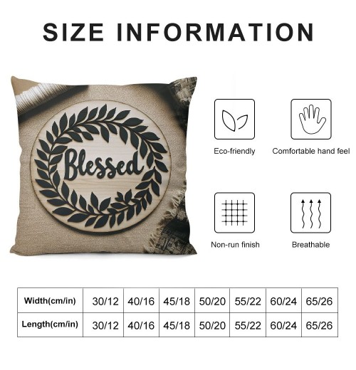 Ulloord &nbsp;Blessed Wreath Throw pillow Covers Home Modern Farmhouse pillow Cover&nbsp;Housewarming Gifts Family Room Decor Square Cushion Cover for Sofa