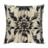 Ulloord Brown Tan Black pillow Covers Dahlia Floral Decor Throw pillows Spring Summer Modern Geometry Flower Outdoor Decorative Cushion Cases for Sofa Couch Bed Decorations