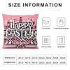 Ulloord Pink Happy Easter pillow Covers Black and White Buffalo Check Plaid Rabbit Bunny Easter Home Decor Throw pillow Cases Cute Animals Farmhouse Outdoor Sofa Couch Cushion Cover