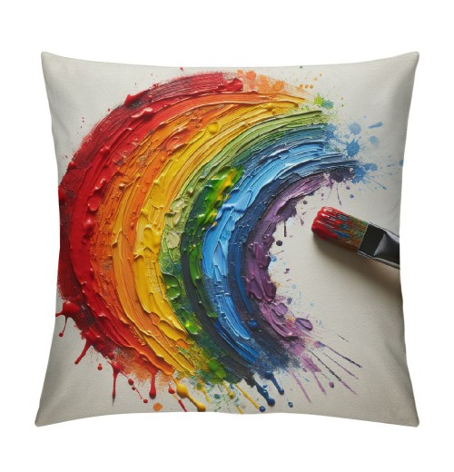 Ulloord  Rainbow Throw pillow Covers Home pillow Cover Colourful Rainbow pillow Case Hidden Zipper Closure Cushion Cover for Sofa Couch Bedroom Decor pillowcases(Rainbow)