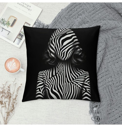 Ulloord Black and White Zebra Stripe Throw pillow Covers Summer Tropical Jungle Animals African Wildlife Exotic Decorative pillow Cases Cushion Cover for Sofa Couch Home Decor