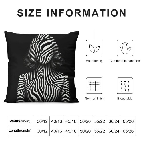 Ulloord Black and White Zebra Stripe Throw pillow Covers Summer Tropical Jungle Animals African Wildlife Exotic Decorative pillow Cases Cushion Cover for Sofa Couch Home Decor