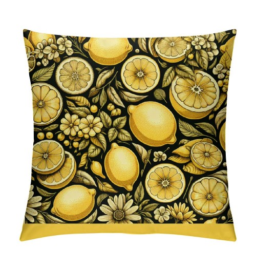 Ulloord Farm Fresh Lemon Throw pillow Covers Summer Lemon Truck Outdoor Farmhouse pillow Cases with Hidden Zipper Decor Home Sofa Bedroom