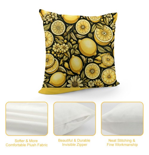 Ulloord Farm Fresh Lemon Throw pillow Covers Summer Lemon Truck Outdoor Farmhouse pillow Cases with Hidden Zipper Decor Home Sofa Bedroom