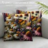 Ulloord  Flower Butterfly Throw pillow Covers Watercolor&nbsp;Daisy&nbsp;Tulip Farmhouse Cushion Cover Spring Floral pillow Case Outdoor Animal pillowcase