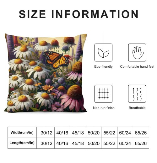 Ulloord  Flower Butterfly Throw pillow Covers Watercolor&nbsp;Daisy&nbsp;Tulip Farmhouse Cushion Cover Spring Floral pillow Case Outdoor Animal pillowcase