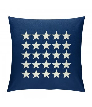 Ulloord  Patriotic July 4th Throw pillow Covers Geometric Stars Square Cushion Cover USA Star pillow Cases Navy Blue Background pillowcases for Couch Sofa Bed Car