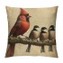 Ulloord &nbsp;Cardinal Birds Throw pillow Covers Red Christmas Bird Farmhouse pillow Cover&nbsp;Adorable Animals pillow Cases Xmas Outdoor pillows Sofa Couch&nbsp;Decoration (Birds)