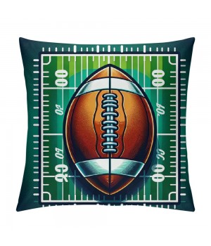 Ulloord Throw pillow Case American Football with Green&nbsp;Rectangular Stripe Background Throw pillow Covers Print Cushion Cover for Home Sofa Couch