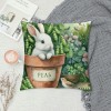 Ulloord  Hello Spring pillow Covers Animal Lovely Bunny&nbsp;Butterfly Birds with Spring Greenery Decorative Throw pillow Covers pillow Case for Home Office Outdoor Indoor