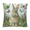  Vintage Rabbit Flowers Throw pillow Covers Happy Easter Eggs Bunny Decorative Rustic Spring pillow Case Outdoor Cushion Cover Decor Sofa