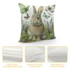  Vintage Rabbit Flowers Throw pillow Covers Happy Easter Eggs Bunny Decorative Rustic Spring pillow Case Outdoor Cushion Cover Decor Sofa